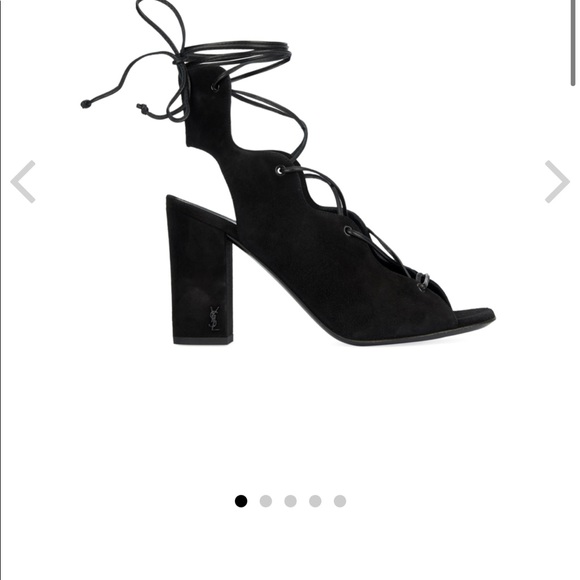 Saint Laurent 'Babies' tie up sandal black 7.5 - Picture 2 of 9
